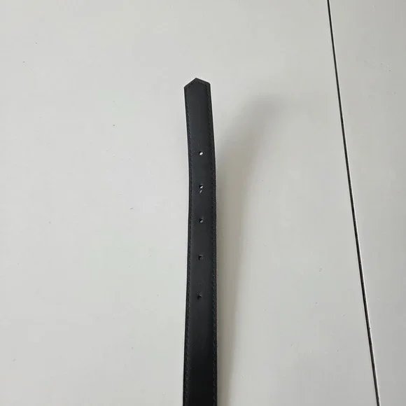 Vtg 90s 33"-37" Waist Womens Belt Light Brown Leather Thin Skinny Gold Buckle - Picture 4 of 7